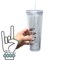 Snow Globe Tumbler Blank Cups with Straw & Clear Lid BPA FREE 16 oz or 24oz